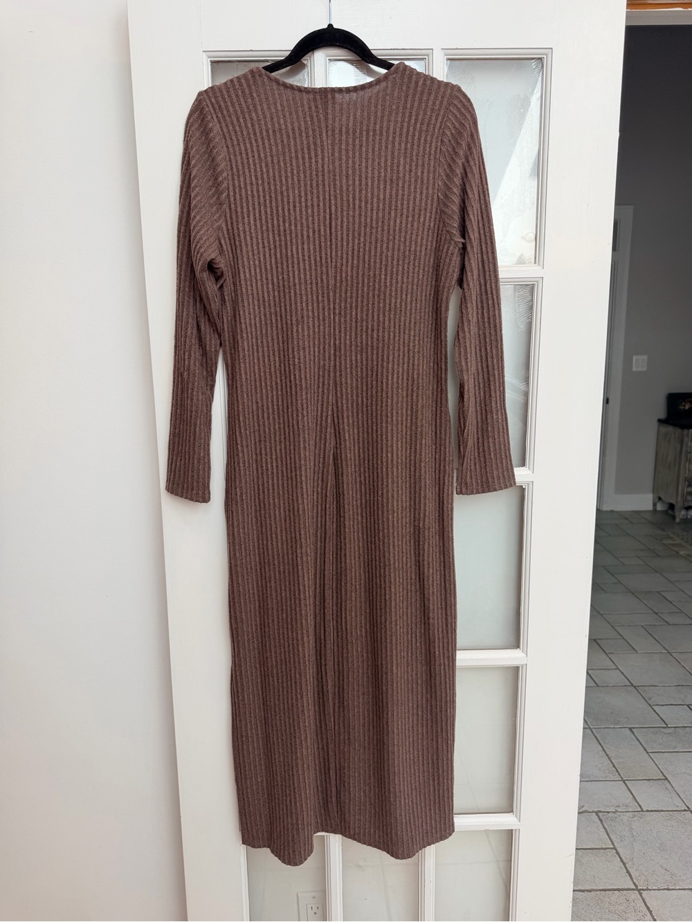Torrid Chic Column Tea Length Dress Ribbed Midi Dress Taupe Plus Size 1X NWT - Picture 4 of 11